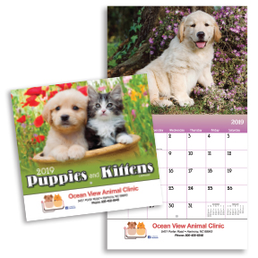 Puppies & Kittens Wall Calendar - Spiral - Late B210