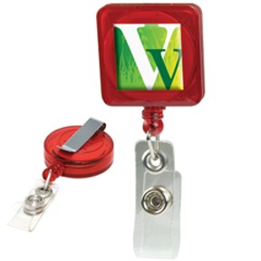 Retractable Domed Badge Holder - Square/Slip on BH101