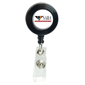 Retractable Domed Badge Holder- Round/ with Alligator clip BH104