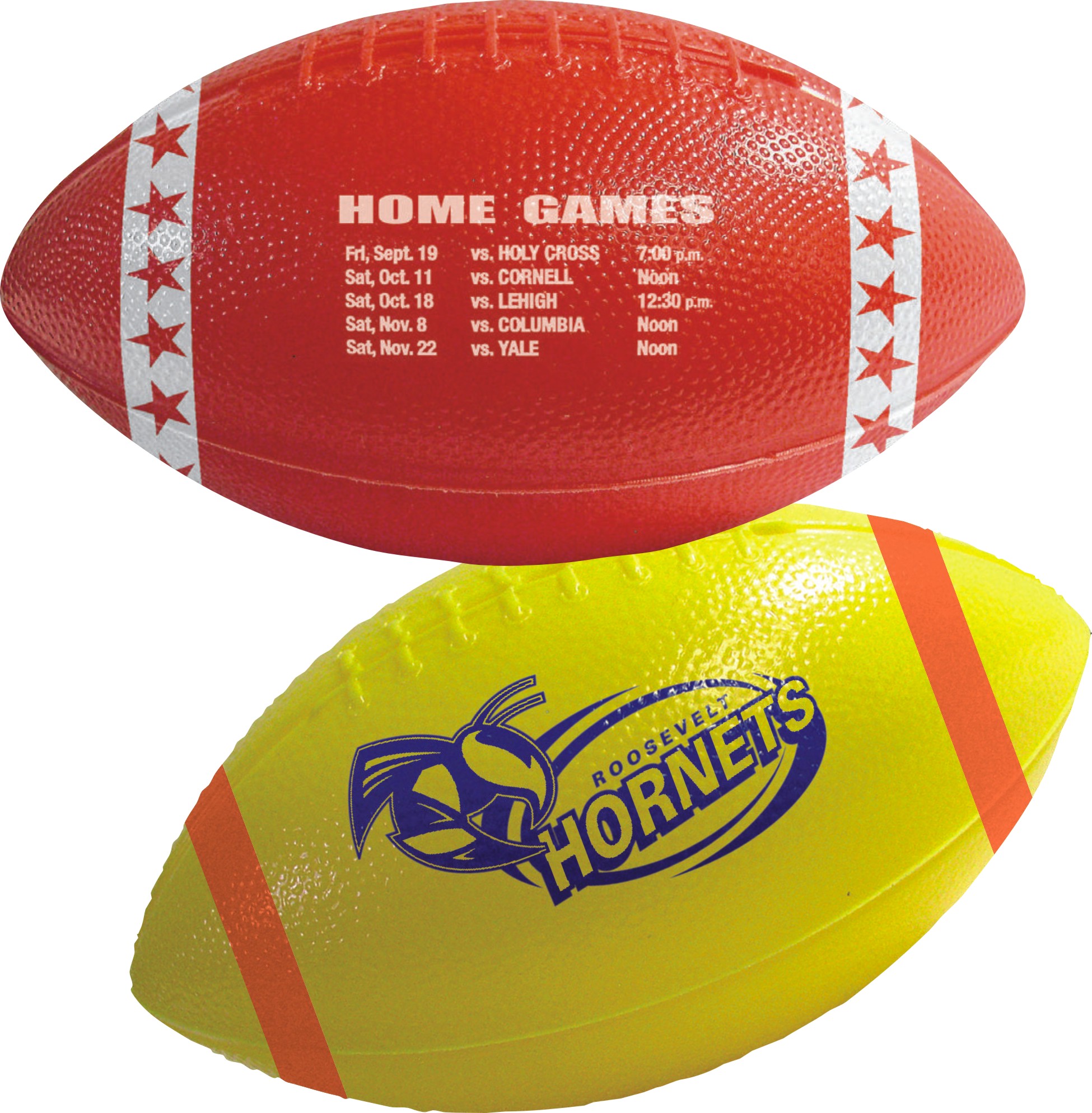 6" Mini Plastic Footballs - With Stripes BMF2
