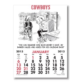 Press-N-Stick Calendar - Cowboy BV8879