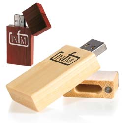 Norwood 8 GB Bamboo Rectangle USB 2.0 Flash Drive 31091